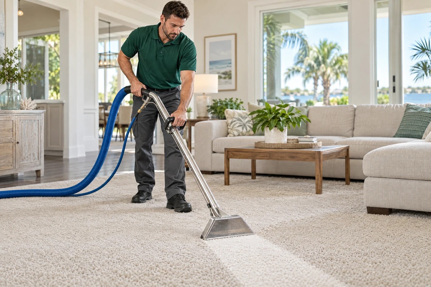 Carpet & Floor Cleaning professional at work